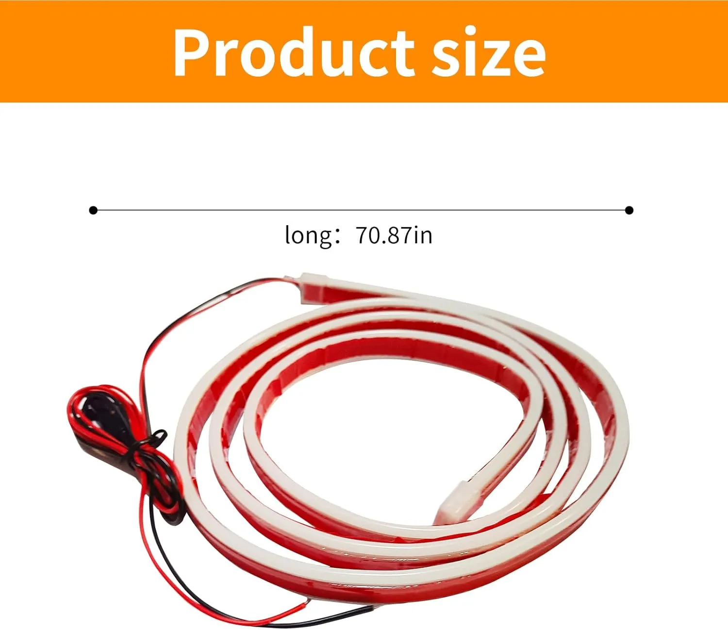 1 Pcs Exterior Car Led Strip Lights,Flexible 70 Inches Car Led Hood Light Strip,Universal Waterproof Vehicle Ambient Light Accessories Fits for Cars Suvs Trucks (White)
