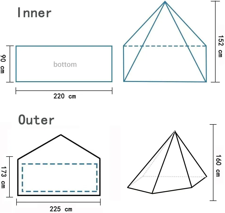 1 Person Tent Ultralight Tipi Tent for Outdoor Camping Backpacking Hiking One Man Small Tent