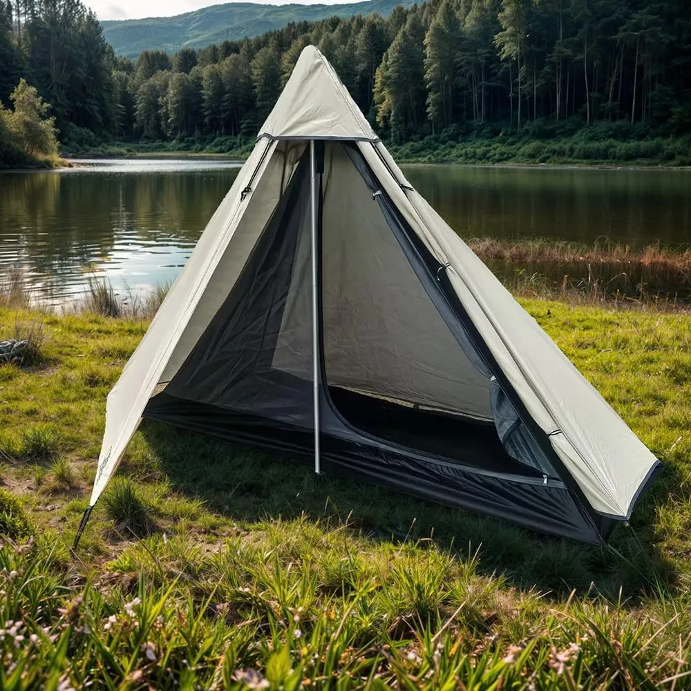 1 Person Tent Ultralight Tipi Tent for Outdoor Camping Backpacking Hiking One Man Small Tent