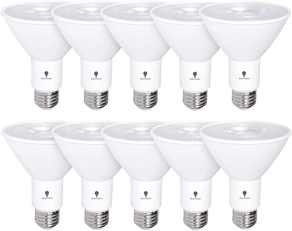 10 Pack PAR30 Outdoor LED Flood Light Bulb 12W 100 Watt Equivalent 900 Lumens Dimmable Waterproof E26 5000K Daylight LED Flood Light Bulbs for Security Led Spotlight Bulb Led Recessed Light Bulbs