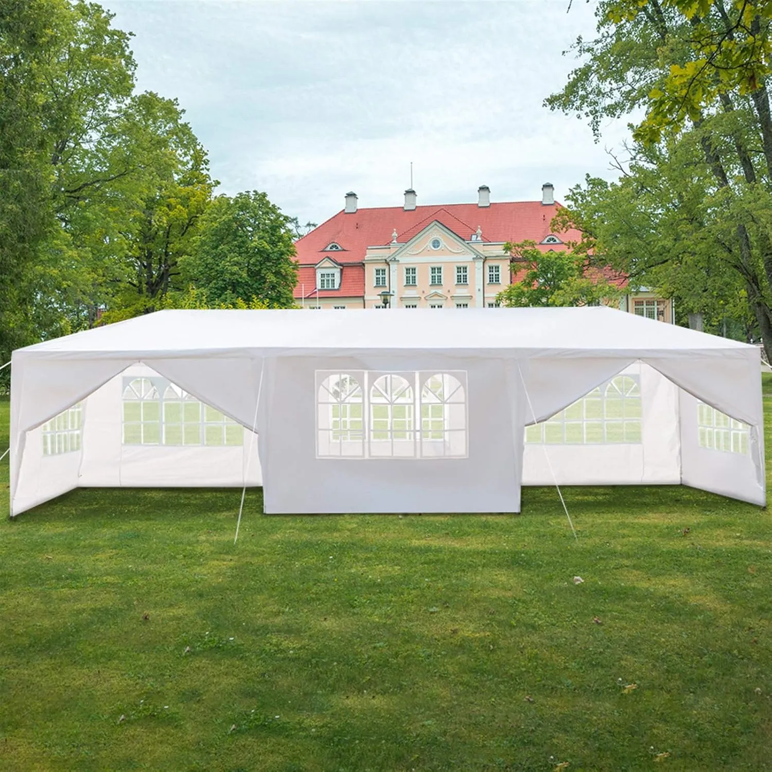 10' x 30' Heavy Duty Canopy Tent with Side Walls, Parking Shed Practical Waterproof Folding Tent Instant Outdoor Portable Wedding Party Tent,Patio Parties Tent BBQ Shelter Canopy Gazebo