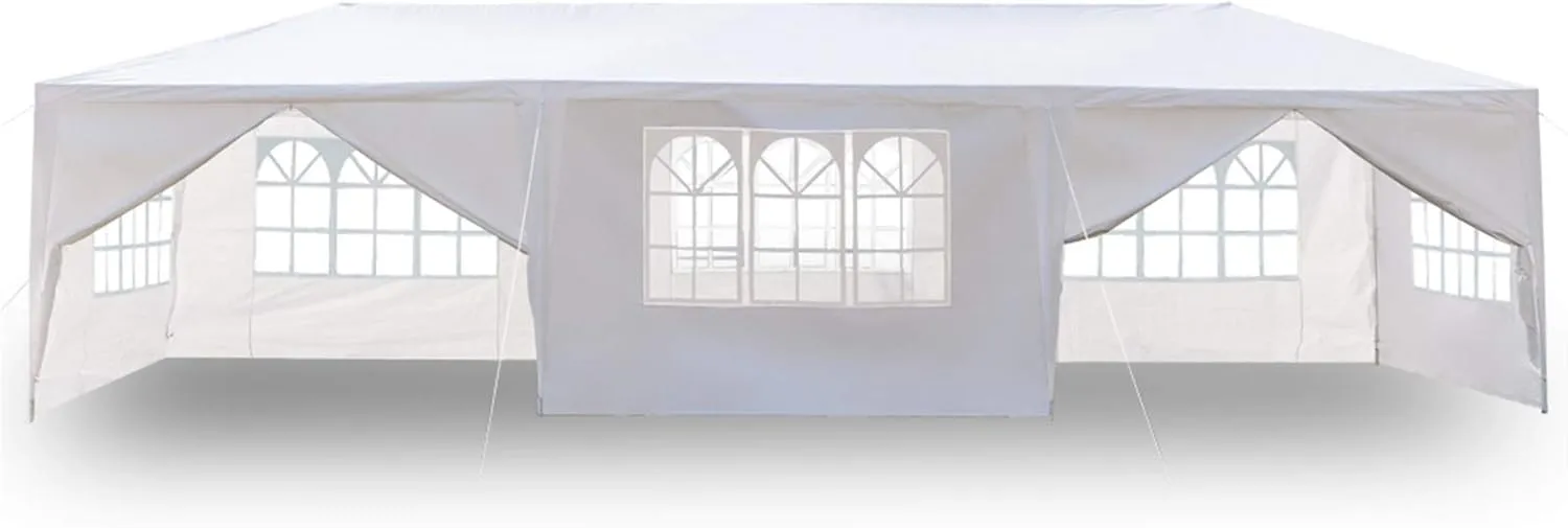 10' x 30' Heavy Duty Canopy Tent with Side Walls, Parking Shed Practical Waterproof Folding Tent Instant Outdoor Portable Wedding Party Tent,Patio Parties Tent BBQ Shelter Canopy Gazebo