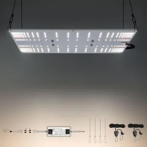 100E LED Grow Light, 100W True Full Spectrum with UV and IR, Ideal Coverage for 2'x2' or 2'x4' Grow Tents, Veg&Bloom Light Kit for Indoor Plants