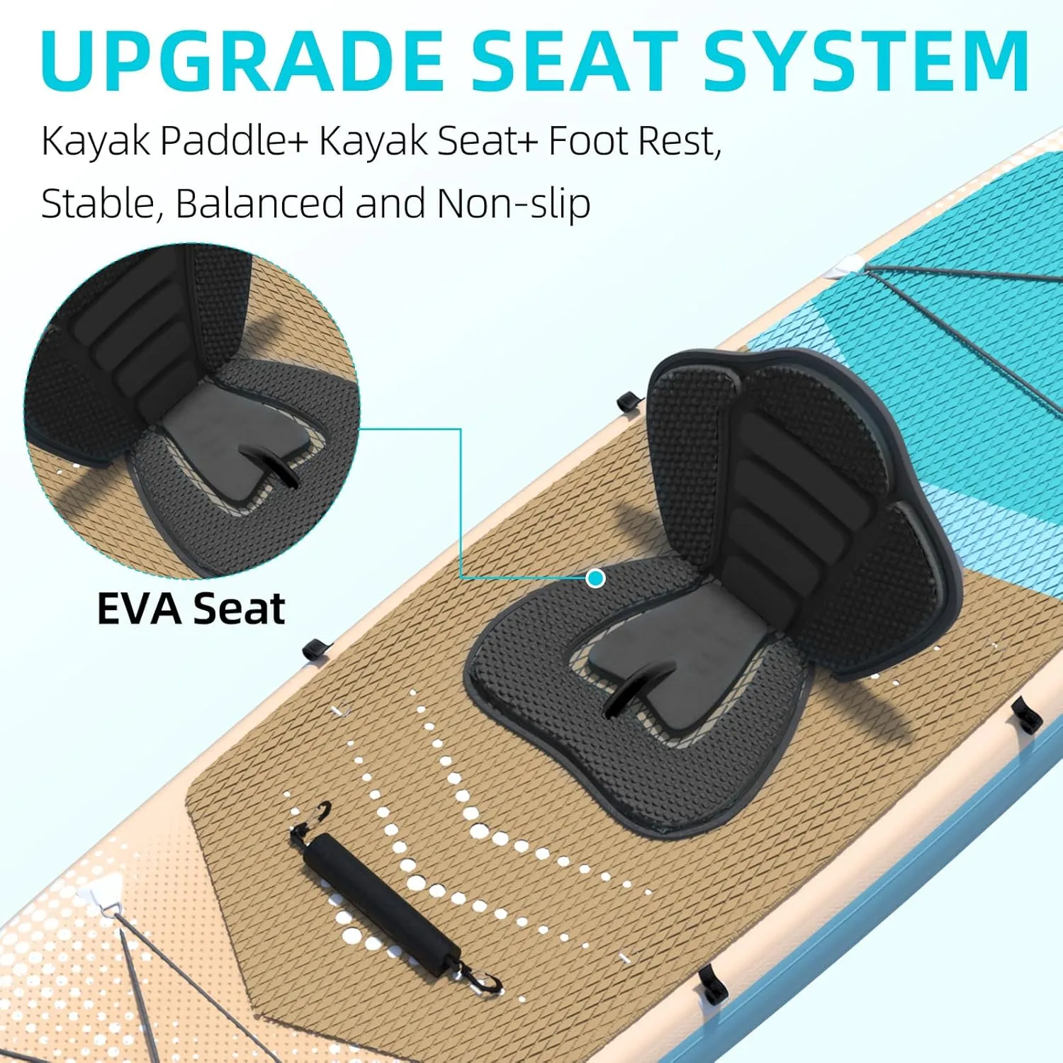 10.5ft Inflatable Paddle Board with Seat, Blow Up Paddle Boards with Kayak Seat for Adults, Stand-up Paddleboards, Inflatable Stand Up Paddle Board on Calm Lake