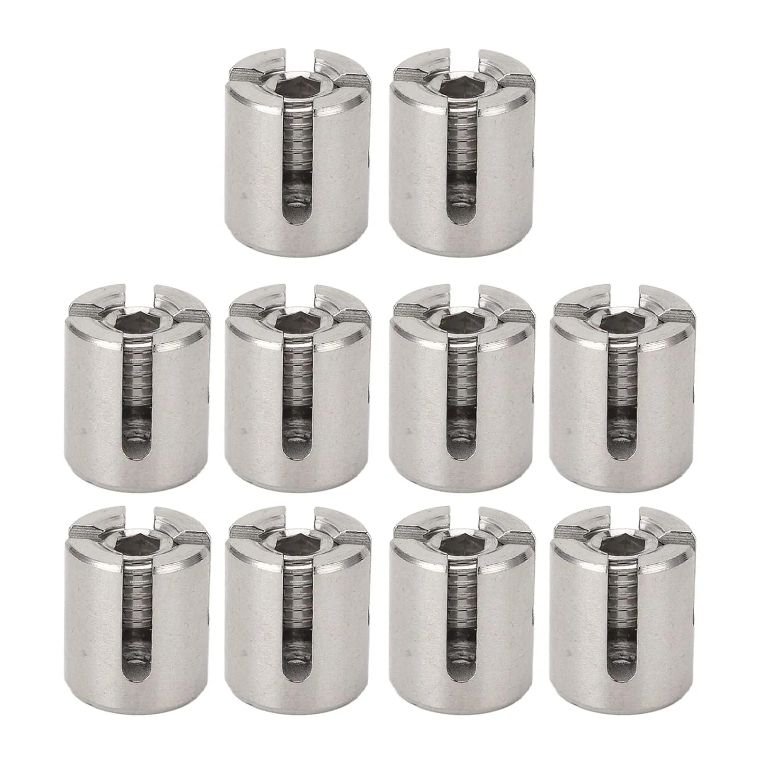 10Pcs Cross Cable Clamps Wire Rope Trellises Cross Clip, Cross Cable Clamps, 316 Stainless Steel Railing Wire Rope Clips Wall System Accessories 3mm