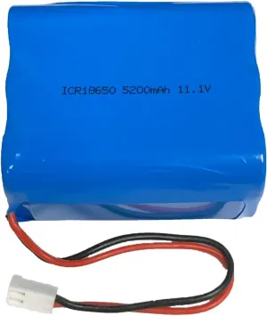11.1V 5200mAh 6 Cell Lithium ion 18650 57.72Wh Rechange Battery Pack with 2 Pin MTA-100 Connectors