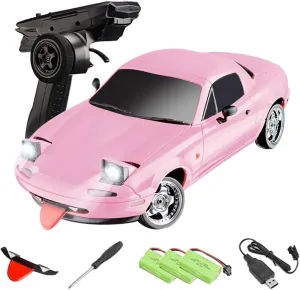 1/18 Scale RC Sport Car, 2.4G Full-Proportional Control RC Drift Car with LED Light & Gyro Stabilization, RC Racing Toys for Adults