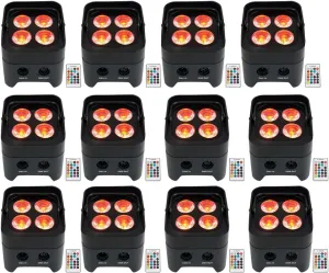 12 Rockville Best PAR 50 Battery Par Can Wash Up-Lights w/Wireless DMX RGBWA UV