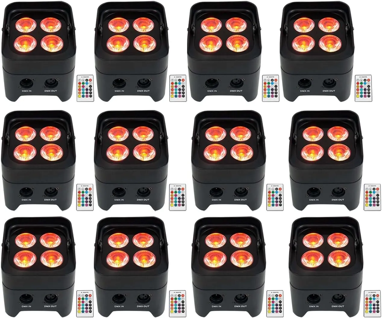 12 Rockville Best PAR 50 Battery Par Can Wash Up-Lights w/Wireless DMX RGBWA UV