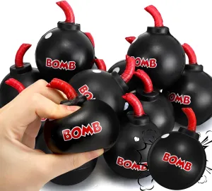 12 Set Bomb Stress Ball 'You Are the Bomb' With Cards - Novelty Stress Relief Foam Toy for Anxiety - Gag Gifts for Party, Boys, Girls, Adults, Coworkers
