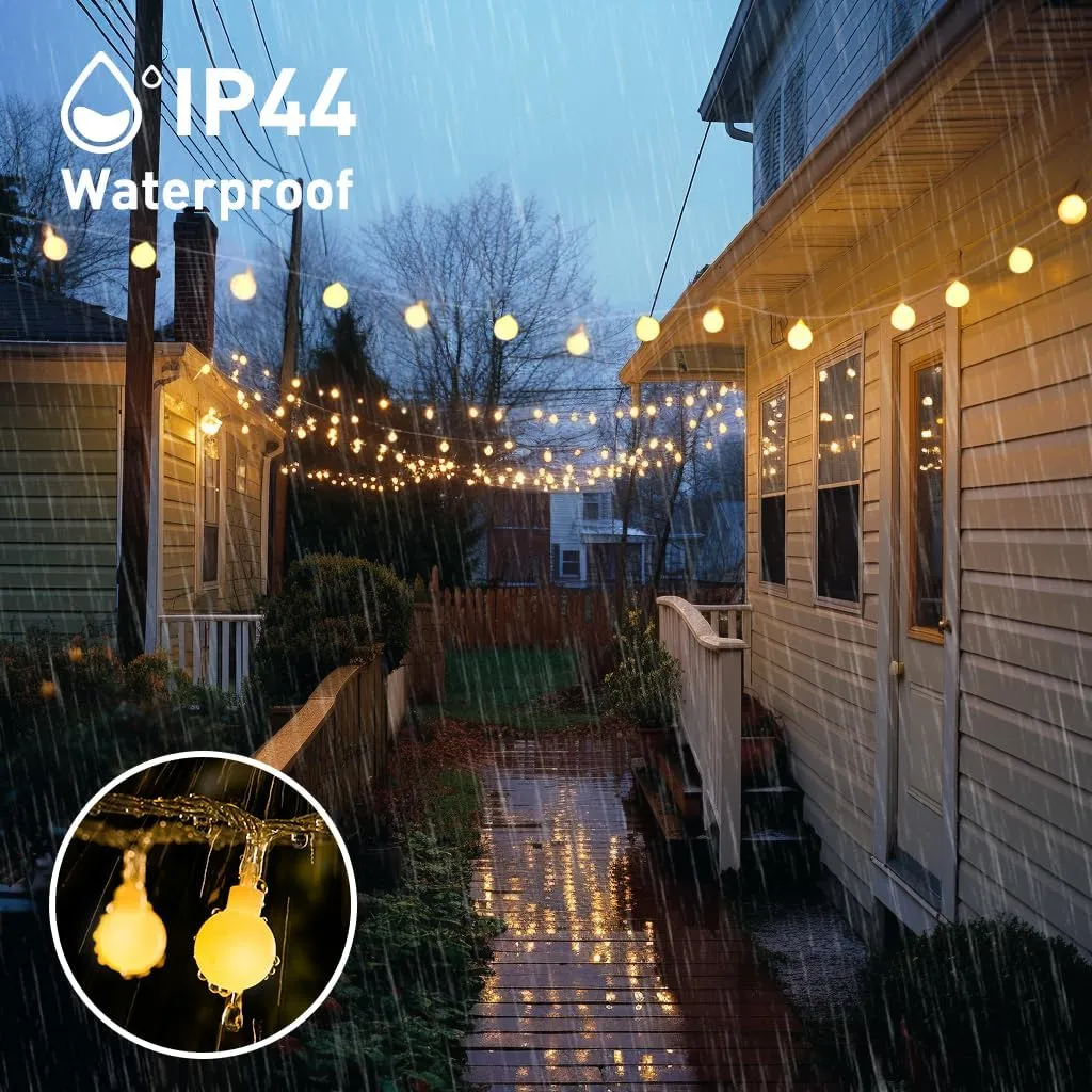 147ft Globe String Lights Indoor Outdoor Waterproof, 300 LED Christmas fairy Lights Plug in with Remote, Hanging Light for Classroom Bedroom Tent Camping Patio Wedding Party Garden Decor, Warm White
