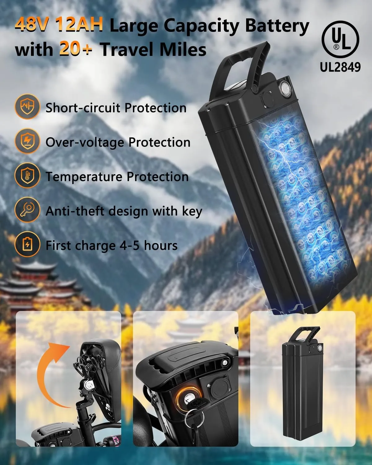 14"/20" Foldable Electric Bike, Small Ebike for Adults,Peak 500W Brushless Motor Max Speed 20MPH & Pas Range 18-23 Miles, Mini E-Bike for Commuter/Travel/School NJ