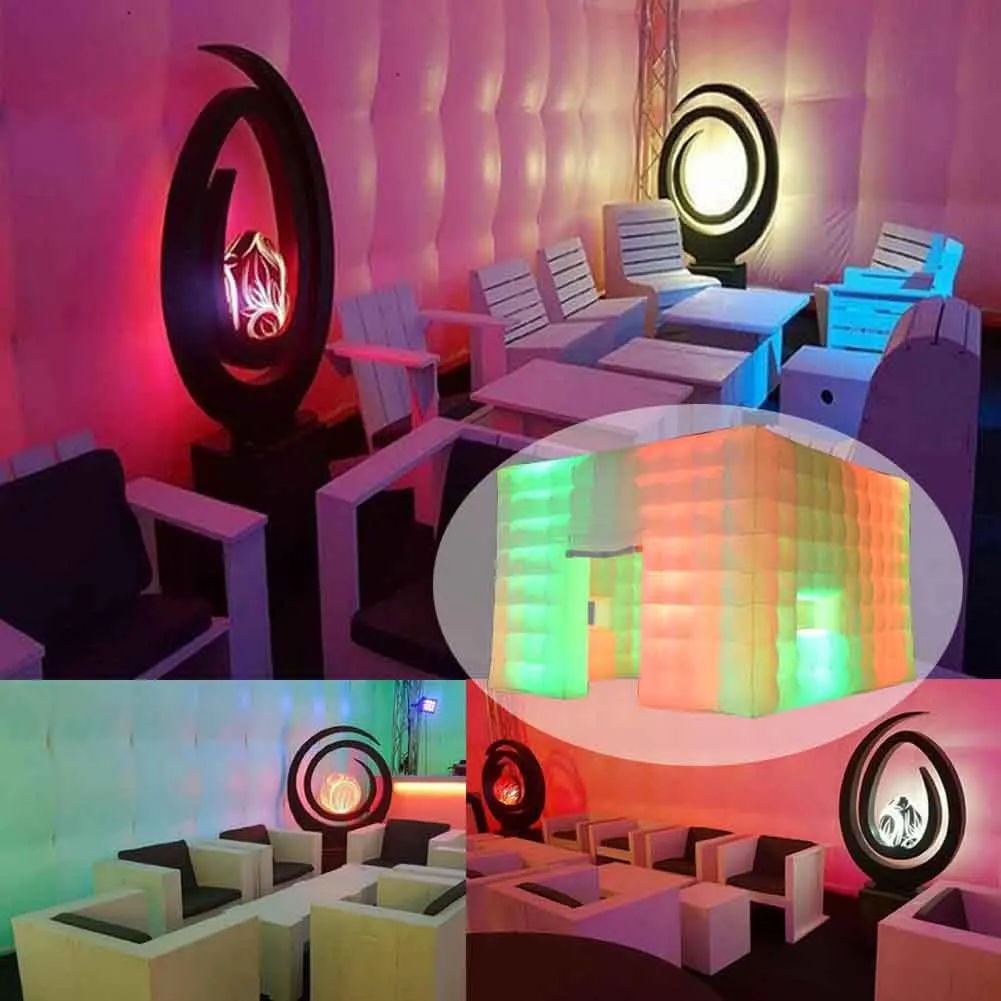 16FT Inflatable Club Night Party Tent with LED Light and Blower Adjustable to Multiple Colors Inflatable Night Club Tent for Adults