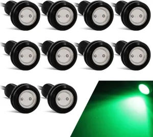 18mm Eagle Eye Led Lights High Power 9W Green Daytime Running Light Car Motorcycle DRL Car Accessories Marker Light Fog Lamp Backup Marker Light(10pcs)