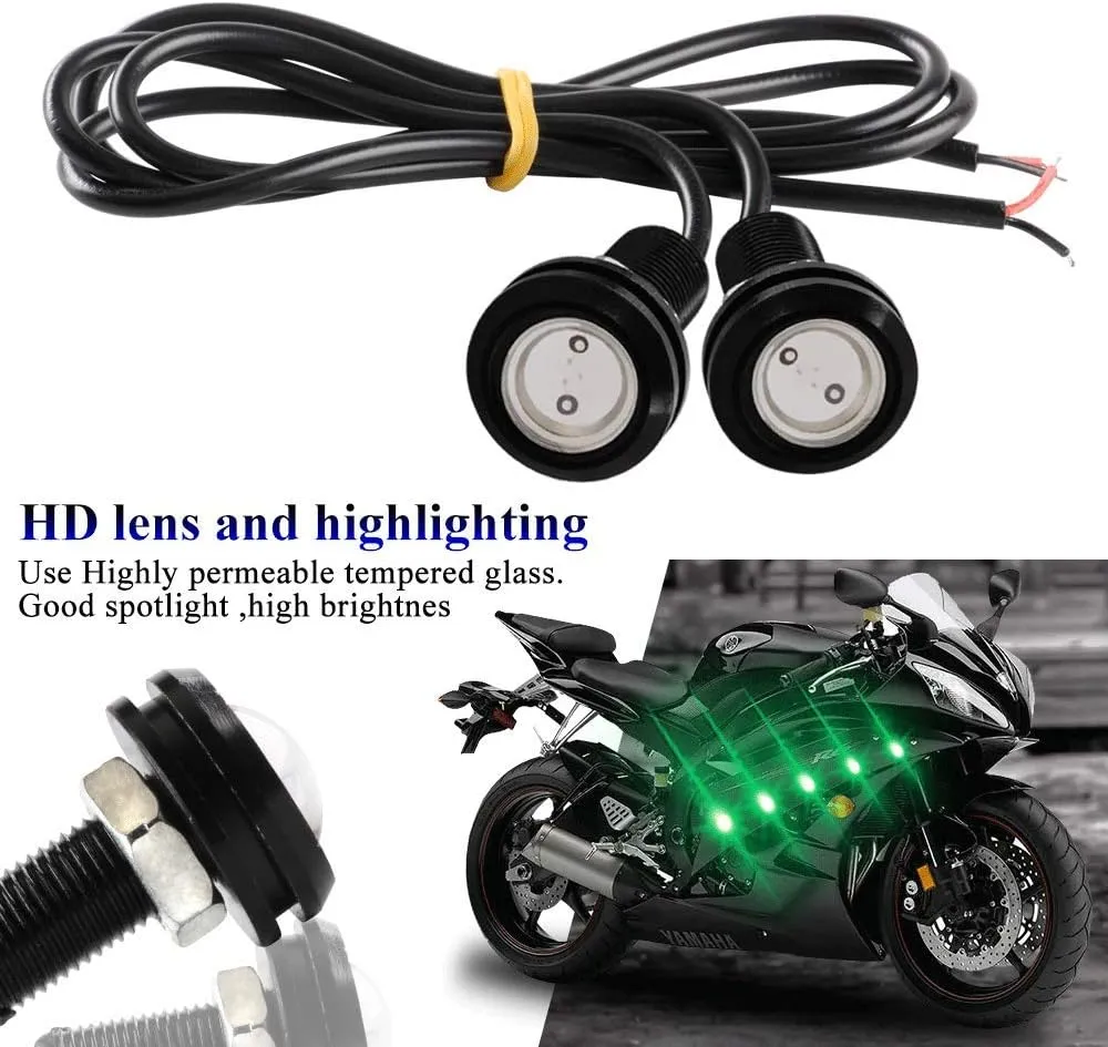 18mm Eagle Eye Led Lights High Power 9W Green Daytime Running Light Car Motorcycle DRL Car Accessories Marker Light Fog Lamp Backup Marker Light(10pcs)