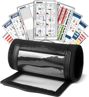 1NMORE Football Wristbands with Playbook System,Wrist Coach for Youth,5on5 Flag Football Wrist Bands with 43 Plays Stickers & 3 PVC Cards