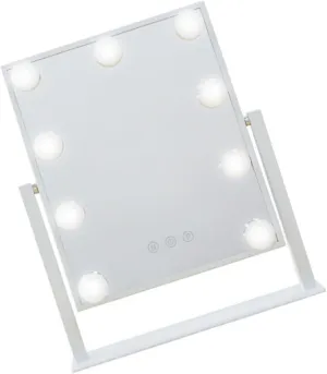 1Pc Portable LED Makeup Mirror Single Sided Desktop Cosmetic Mirror with Brightness for Home Use and All Ages