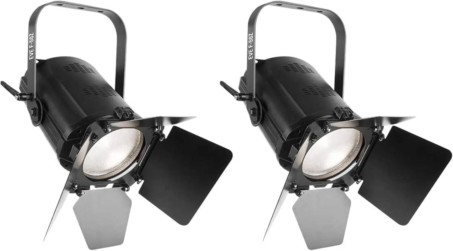 (2) Chauvet DJ EVE F-50Z LED Fresnel DMX White D-Fi Spot Lights, w/Manual Zoom