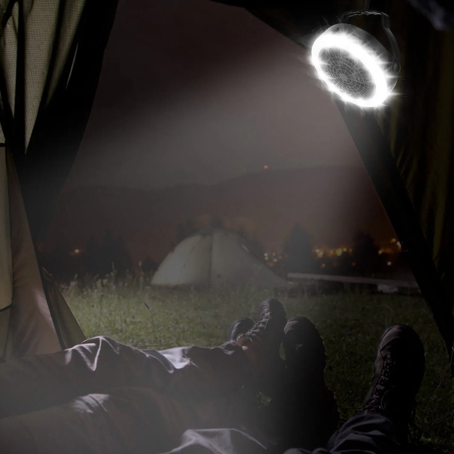 2-in-1 Outdoor Battery/USB Operated Portable Camping LED Fan