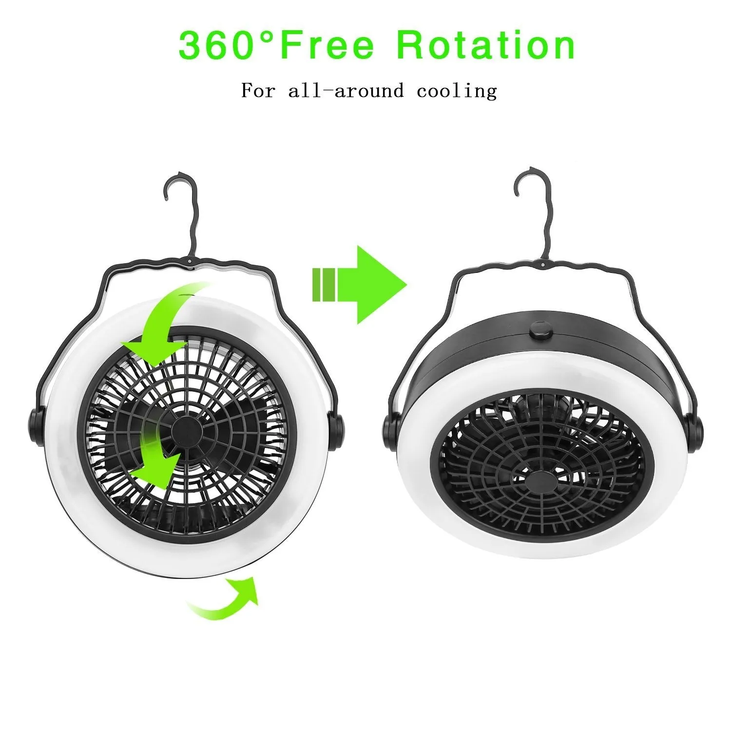 2-in-1 Outdoor Battery/USB Operated Portable Camping LED Fan