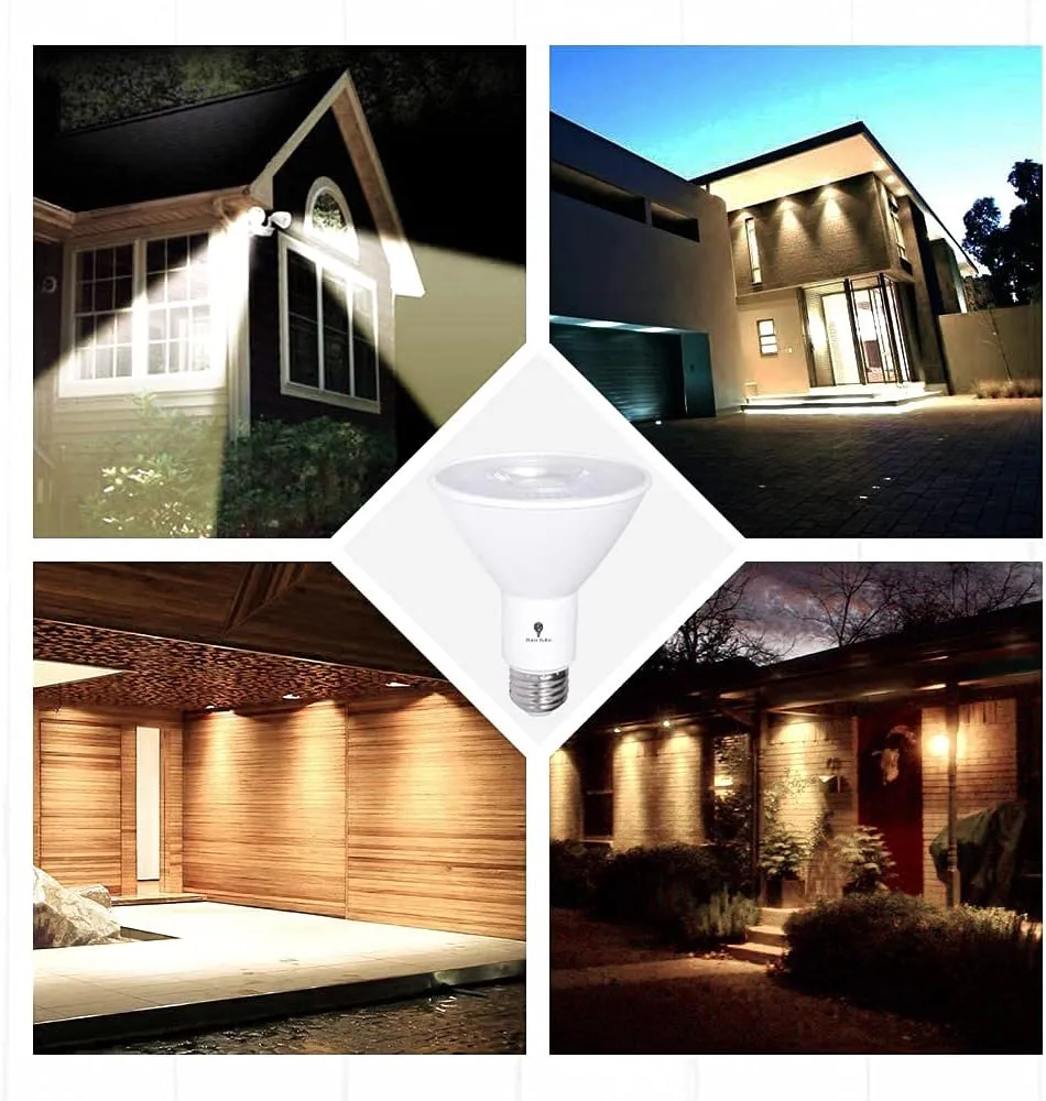 2 Pack PAR30 Outdoor LED Flood Light Bulb 12W 100 Watt Equivalent 900 Lumens Dimmable Waterproof E26 3000K Warm White LED Flood Light Bulbs for Security Spotlight Recessed Bulb