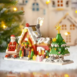 2024 Christmas Gingerbread House Micro Building Block Set, 926 PCS Christmas Holiday Snow Village Building Blocks with Santa Xmas Tree Building Toys Gift for Adults Teens Kids 6 