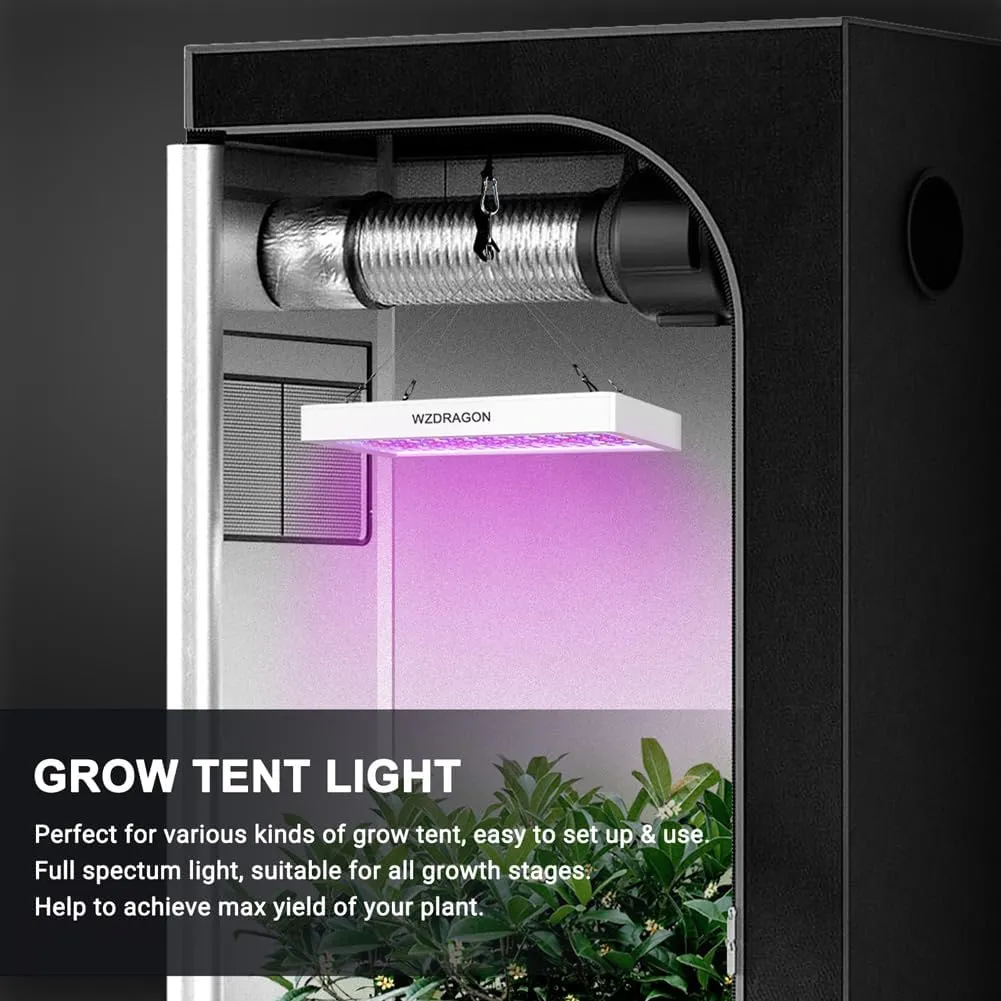2024 Upgraded BW1000 LED Grow Lights Double Chips Full Spectrum for Greenhouse and Indoor Plant Veg and Flower Growing [White]