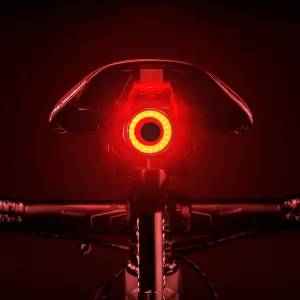 【2025 Upgraded】 Bike Tail Lights, Smart Rear Bike Light, Auto On/Off 5Modes Bicycle Brake Lights, IP55 Waterproof, USB-C Rechargeable, Ultra Bright LED Warning Light for Bicycle/Helmet/Scooter