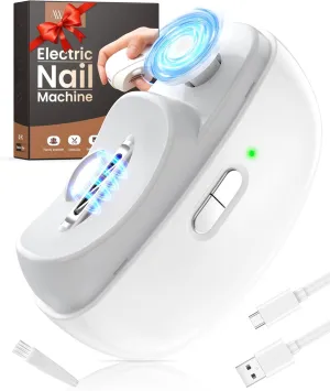 2025 Upgraded Electric Nail Clipper, 2 in 1 Electric Polishing Automatic Nail Clippers, Baby Nails Trimmer with Debris Storage & LED Light, Fingernail Clipper for Men/Women/Seniors/Adult/Kids