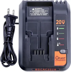 20V Fast Charger Compatible with Black and Decker 20V 12V Max Lithium Battery LBXR20 LBX4020 LBXR2020, BDCAC202B 20Volt 2A Lithium Charger Compatible with Black and Decker Drill Battery