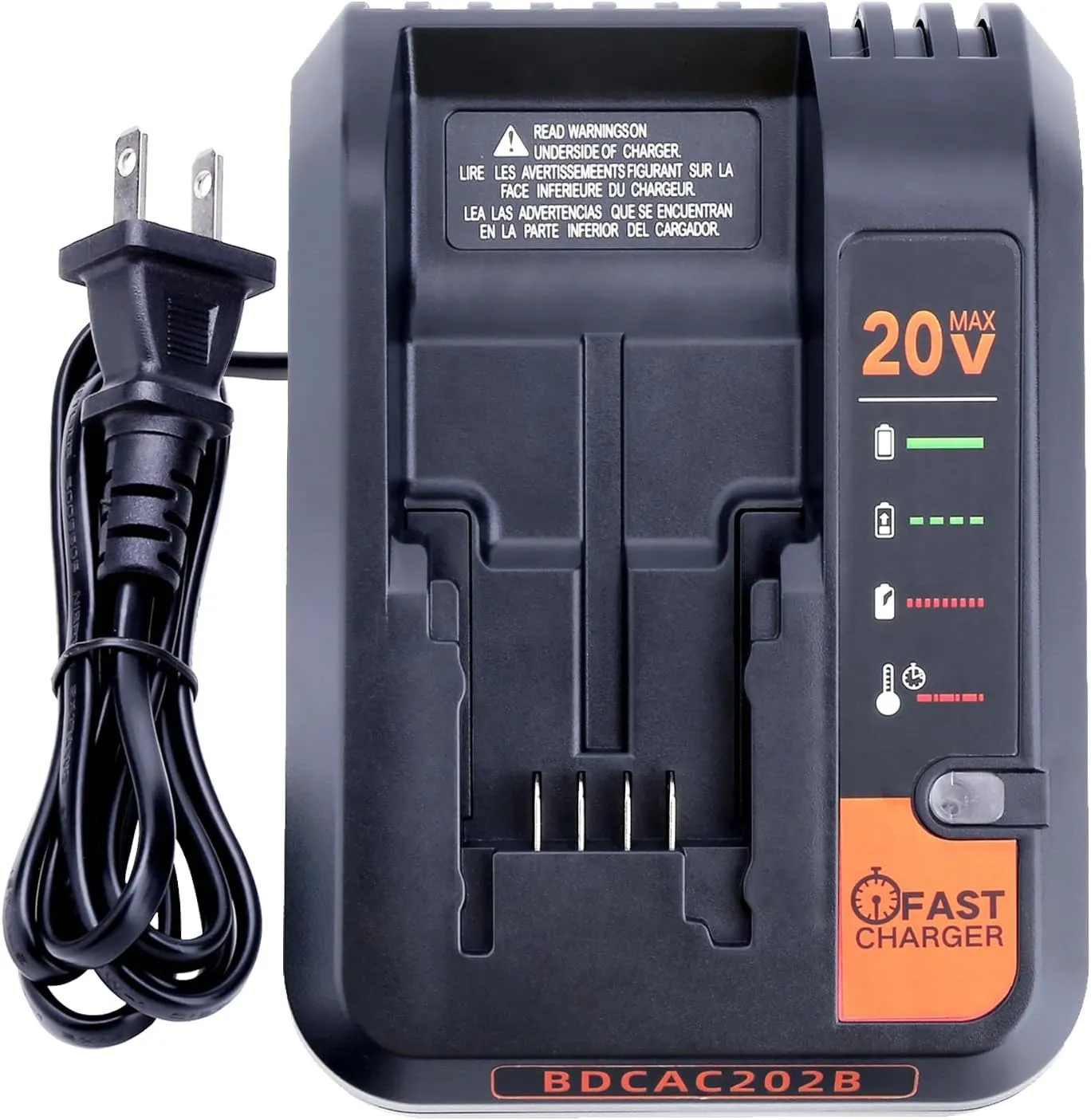 20V Fast Charger Compatible with Black and Decker 20V 12V Max Lithium Battery LBXR20 LBX4020 LBXR2020, BDCAC202B 20Volt 2A Lithium Charger Compatible with Black and Decker Drill Battery