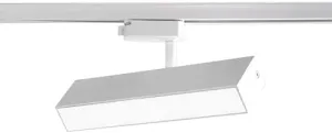 20W LED L Type Rail Track Light(Fits Lightolier Type Track) Rotate Flood Light Ceiling Lamp Fixture White-Finish Pure White