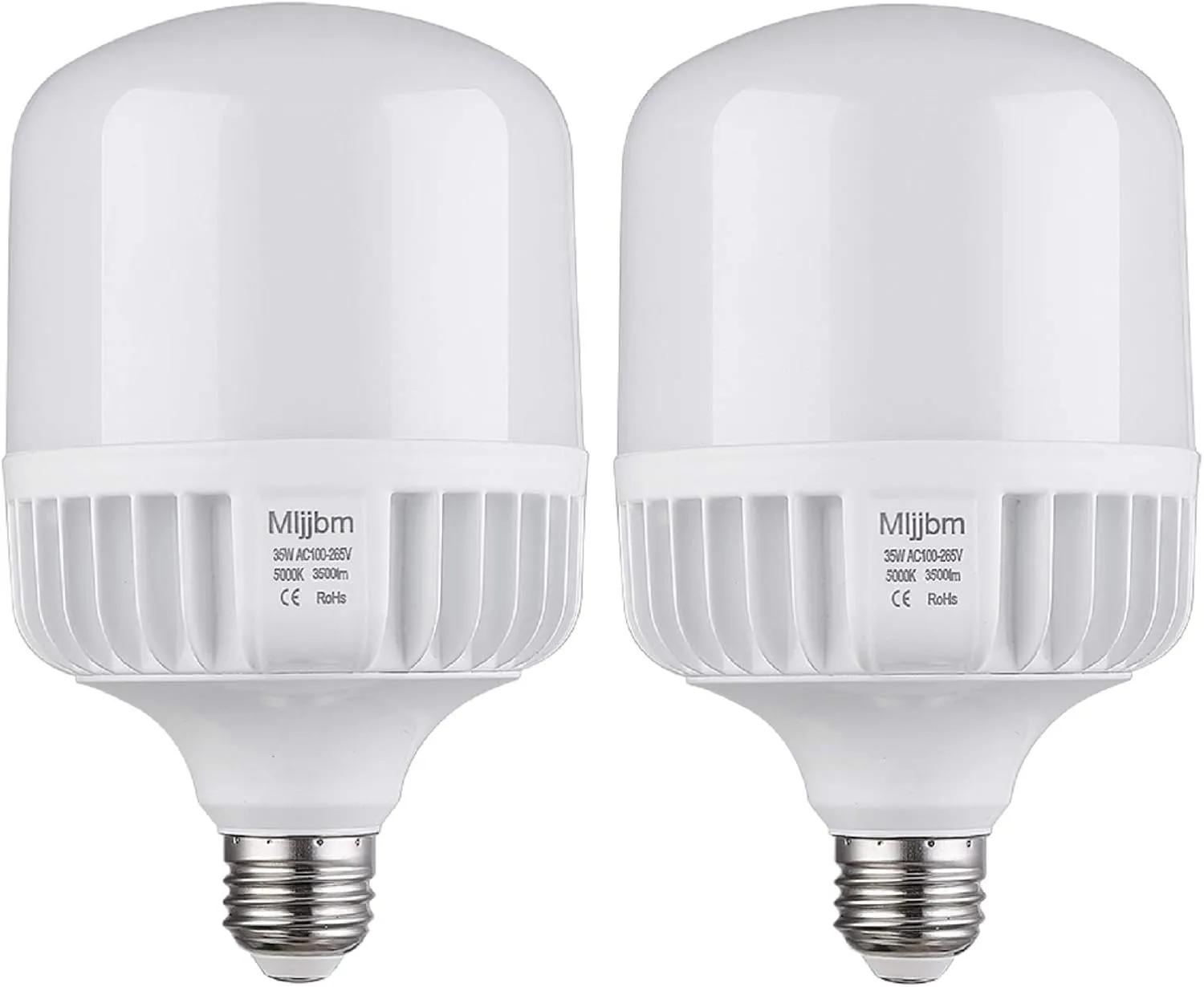 250W-300W Equivalent LED Bulb, Daylight 5000K 35W Commercial Retrofit, Super Bright 3500Lumen Garage Light, E26 Base for Warehouse, Area, Basement, Home - 2 Pack
