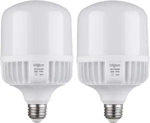 250W-300W Equivalent LED Bulb, Daylight 5000K 35W Commercial Retrofit, Super Bright 3500Lumen Garage Light, E26 Base for Warehouse, Area, Basement, Home - 2 Pack