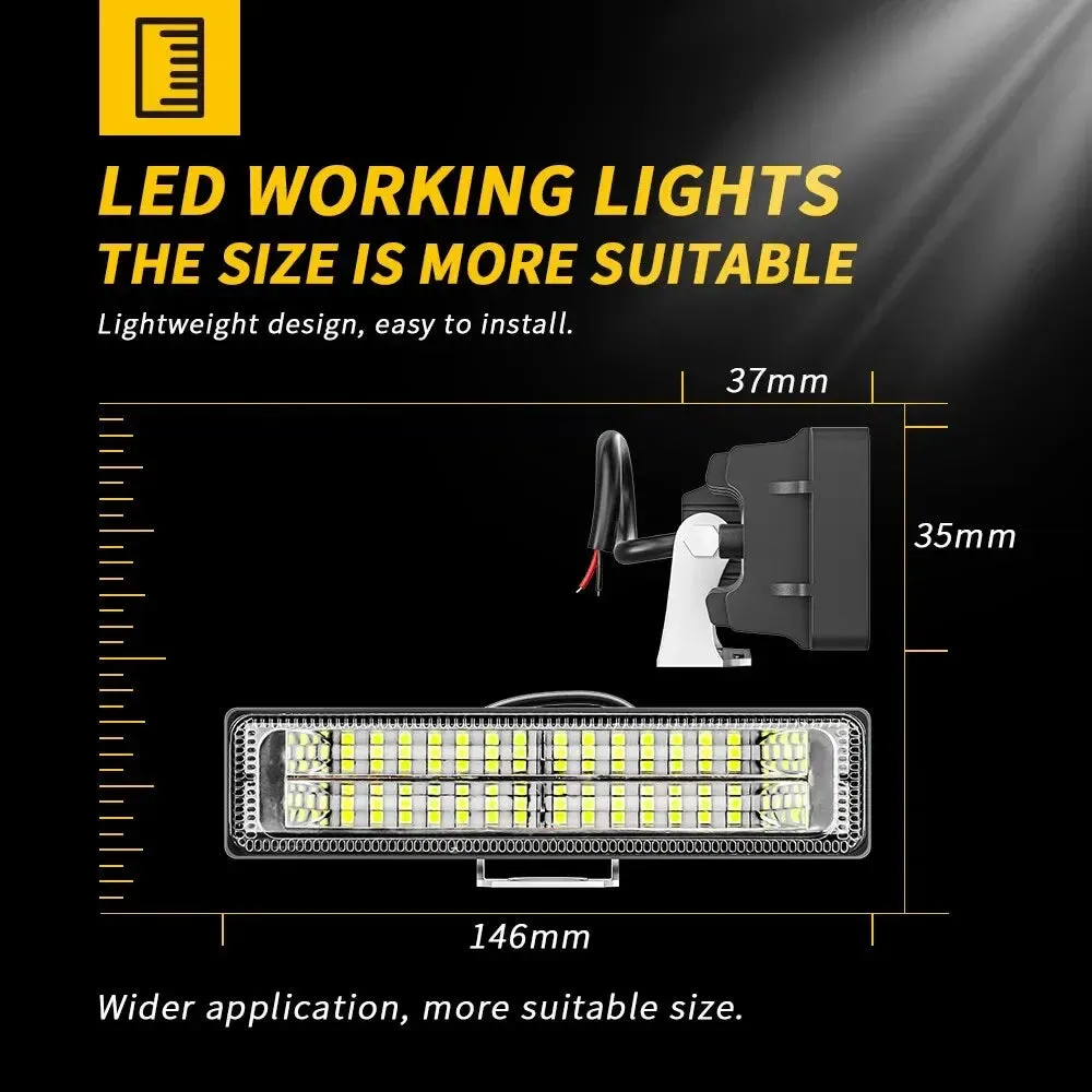 28 LED 84W Work Light Bar - 9-30V Flood Lamp for Off-Road, Driving, Fog, Suitable for Ford, Toyota, SUV, 4WD, 6500K LED Beams