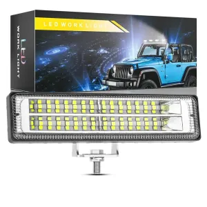 28 LED 84W Work Light Bar - 9-30V Flood Lamp for Off-Road, Driving, Fog, Suitable for Ford, Toyota, SUV, 4WD, 6500K LED Beams
