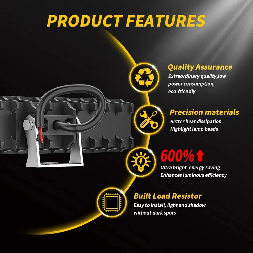28 LED 84W Work Light Bar - 9-30V Flood Lamp for Off-Road, Driving, Fog, Suitable for Ford, Toyota, SUV, 4WD, 6500K LED Beams