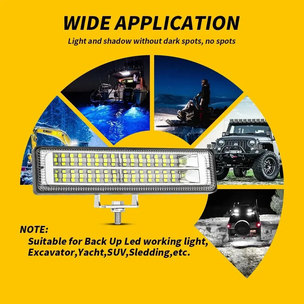28 LED 84W Work Light Bar - 9-30V Flood Lamp for Off-Road, Driving, Fog, Suitable for Ford, Toyota, SUV, 4WD, 6500K LED Beams