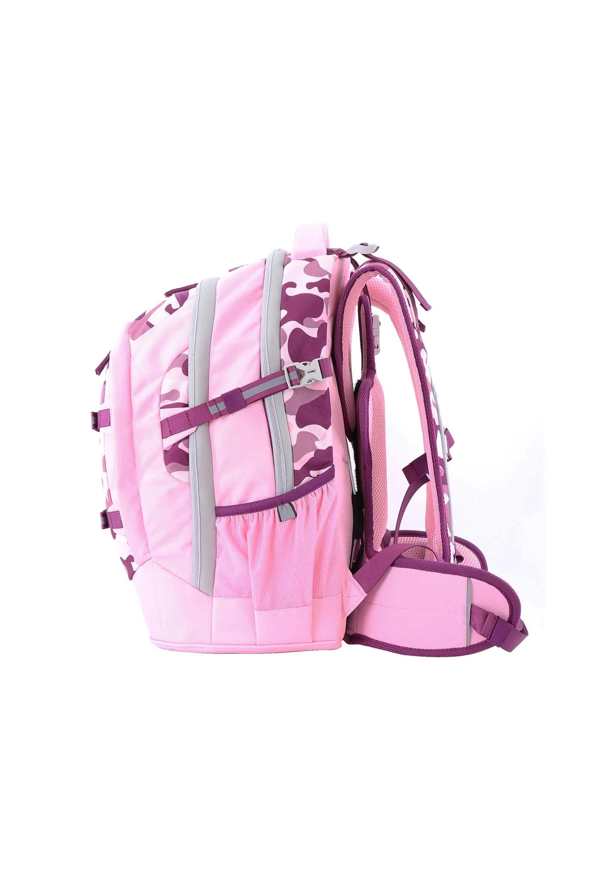 2be  Schoolbag / Laptop Backpack / With Gym Bag and Pencil Case Pink Burgundy