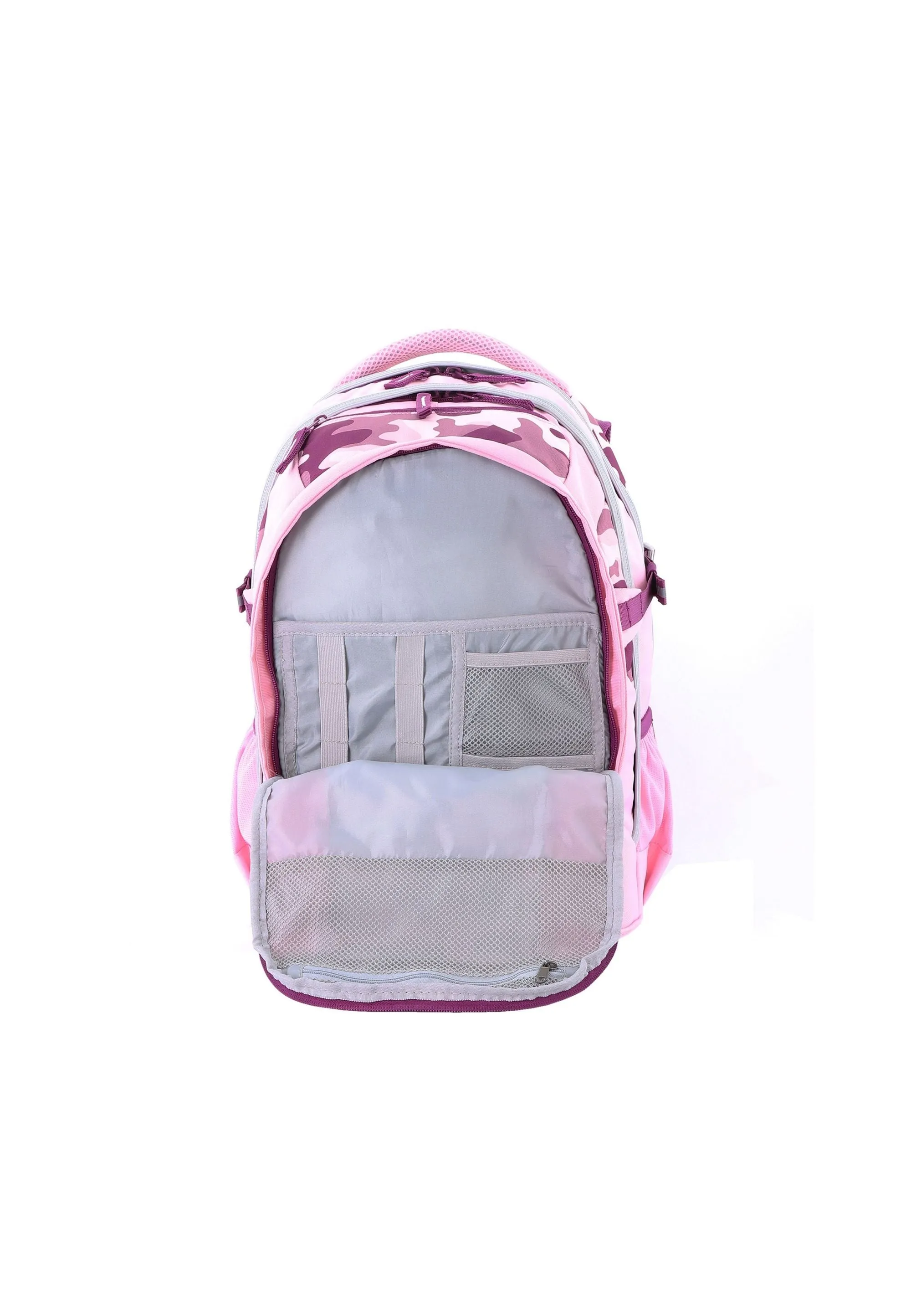 2be  Schoolbag / Laptop Backpack / With Gym Bag and Pencil Case Pink Burgundy