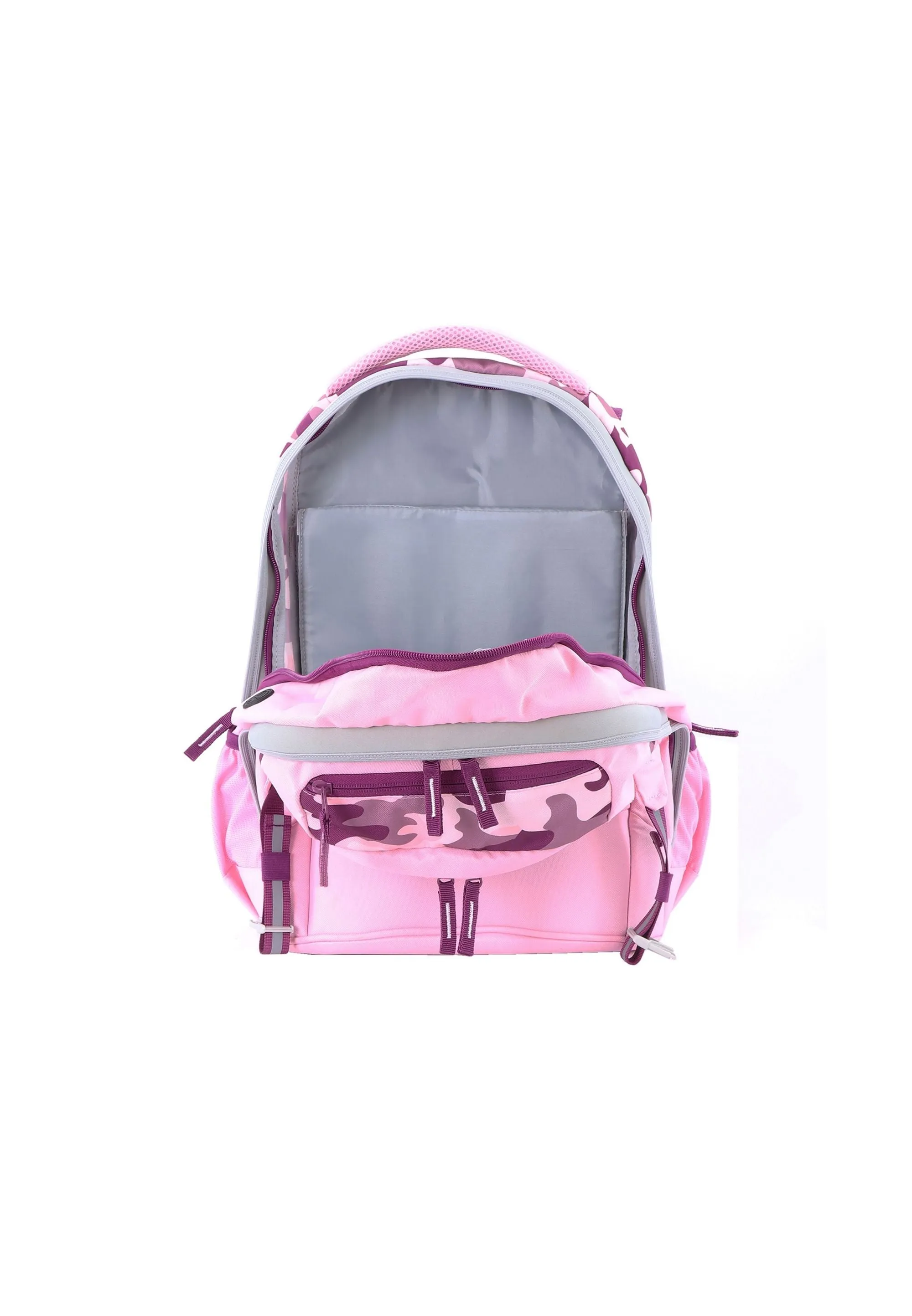 2be  Schoolbag / Laptop Backpack / With Gym Bag and Pencil Case Pink Burgundy