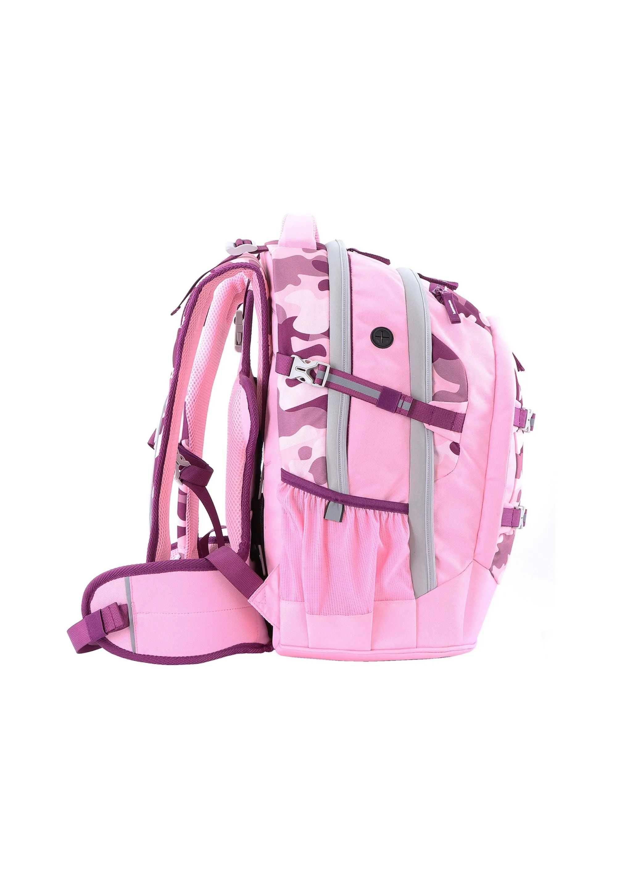 2be  Schoolbag / Laptop Backpack / With Gym Bag and Pencil Case Pink Burgundy