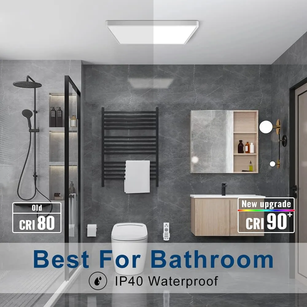 2Pack 12 Inch 24W Square LED Ceiling Light, 5000K Daylight White 3200LM Ultra Bright Ceiling Lights Flush Mount LED Ceiling Lighting Fixture Super Thin for Kitchen Bathroom Hallway Living Room