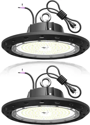 2Pack 240W UFO LED High Bay Light 36000LM 0-10V Dimmable Eqv. to 1000W HPS/MH High Bay Led Shop Lights 5000K for Workshop Warehouse Factory
