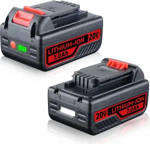 2Pack 7000mAh Replacement for Black and Decker 20V Battery Compatible with Black and Decker Battery 20V LB2X4020 LBXR20 LB20 LBX20 LBXR2020 LBX4020 LB2X4020-OPE LBXR20-OPE Li-ion