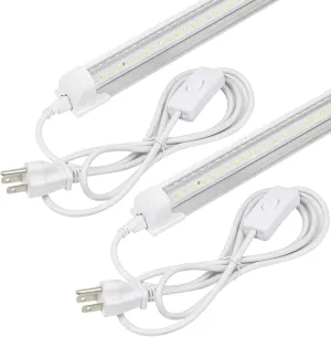 2Pack LED Shop Light 2FT,V Shape Integrated T8 LED Tube Light,3000LM,20W,5000K Super Bright White,High Output Linkable Shop Lights
