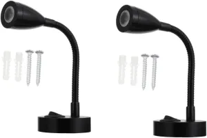 2pcs Led Reading Light Lamp Rv Yacht Bedside Spotlight Warm Light Swivel Design for Spaces Fixture for Boats and Trailers