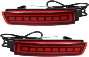 2PCS LED Reflector Compatible With Kicks 2016-2020 Car Tail Light Rear Fog Lamp Bumper Light Auto Bulb Brake Light(Model B)