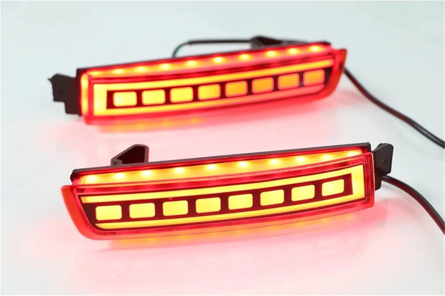 2PCS LED Reflector Compatible With Kicks 2016-2020 Car Tail Light Rear Fog Lamp Bumper Light Auto Bulb Brake Light(Model B)