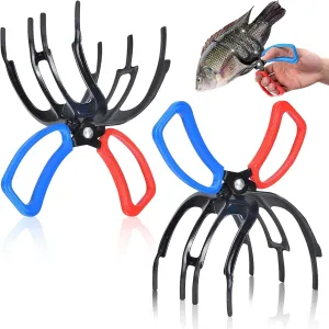 2PCS Upgrade 3 Claw Metal Fishing Pliers Gripper for Most Freshwater Fish Control Clamp